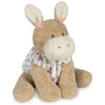 �ne en peluche botton fleurs beige