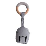 Anneau de dentition avec peluche animal gris