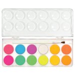 Aquarelles n�on chroma blends set de 12 couleurs lumineuses avec pinceau multicolor