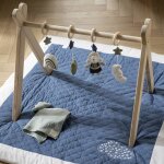 Arche d'�veil bois avec 4 jouets beige / bleu