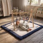Arche d'�veil bois avec 4 jouets bleu