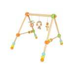 Arche d veil bois bb, rglable en hauteur orange / vert