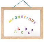 Ardoise r�versible en bois � suspendre beige