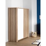 Armoire 2 portes - antonin marron / blanc