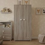Armoire 2 portes en bois - smile gris