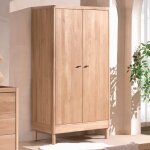 Armoire 2 portes en ch�ne massif romane bois naturel