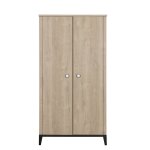 Armoire 2 portes marcel chêne blond - noir Armoire 2 portes marcel chêne blond - noir