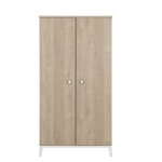 Armoire 2 portes avec penderie marcel chêne blond - blanc Armoire 2 portes avec penderie marcel chêne blond - blanc