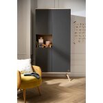 Armoire 3 portes 1 niche - boreale gris Armoire 3 portes 1 niche - boreale gris
