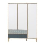 Armoire 3 portes 2 tiroirs larvik blanc