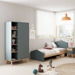 Armoire 5 niches et penderie - gamme simon vert kaki