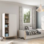 Armoire 5 niches et penderie - gamme simon white