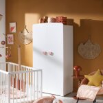 Armoire b�b� 2 portes - basic blanc / rose