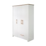 Armoire bb 3 portes  fermeture douce ava blanc / chne artisan