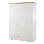 Armoire bb 3 portes  fermeture douce nele blanc / chne artisan