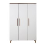 Armoire bb 3 portes  fermeture douce ole blanc - chne fonc