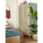 Armoire cannage poésie vert Armoire cannage poésie vert
