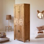 Armoire enfant en bois de pin massif recycl yuki naturel naturel