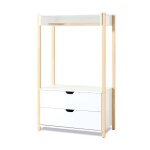 Armoire d'enfant montessori (crochet et tiroirs) blanc