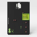 Armoire minecraft 3 portes et 3 tiroirs avec �clairage led noir - effet carbone noir