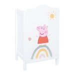 Armoire de poupe avec penderie et tagre peppa pig blanc / peppa pig