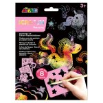 Art � gratter avec 8 pochoirs - licorne multicolor