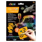 Art � gratter avec 8 pochoirs - transport multicolor