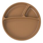 Assiette bébé À ventouse en silicone caramel Assiette bébé À ventouse en silicone caramel