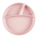 Assiette bébé À ventouse en silicone rose clair Assiette bébé À ventouse en silicone rose clair