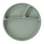 Assiette bébé À ventouse en silicone vert amande Assiette bébé À ventouse en silicone vert amande