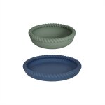Assiette et bol bleu