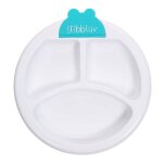 Assiette chauffante  compartiments et ventouse bleu