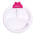 Assiette chauffante  compartiments et ventouse rose