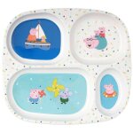 Assiette � compartiments multicolore