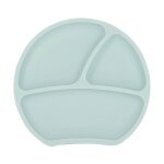 Assiette  compartiments avec ventouse aquamarine