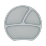 Assiette � compartiments avec ventouse gris clair