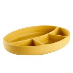 Assiette compartimentée silicone jaune miel Assiette compartimentée silicone jaune miel
