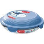 Assiette � d�jeuner en verre bleu / bleu gris