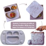 Assiette easymat + sac isotherme fleur de jardin rose multi - coloured
