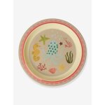 Assiette enfant en m�lamine coral ocean rice beige