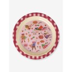 Assiette en m�lamine enfant hero rose rice carreaux rose