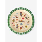 Assiette en m�lamine enfant hero rose rice carreaux vert