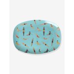 Assiette en m�lamine retro swimster rice rectangulaire bleu ciel