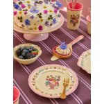 Assiette � petit - d�jeuner nathalie l�t� enfant rice pink rose bonbon