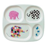 Assiette plateau  compartiments elmer blanc