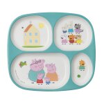 Assiette plateau  compartiments peppa pig blanc