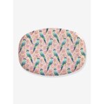 Assiette rectangulaire en m�lamine exotic bird rice rose