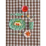 Assiette rectangulaire en m�lamine peacock power rice menthe