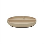 Assiette en silicone beige