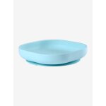 Assiette silicone avec ventouse beaba bleu